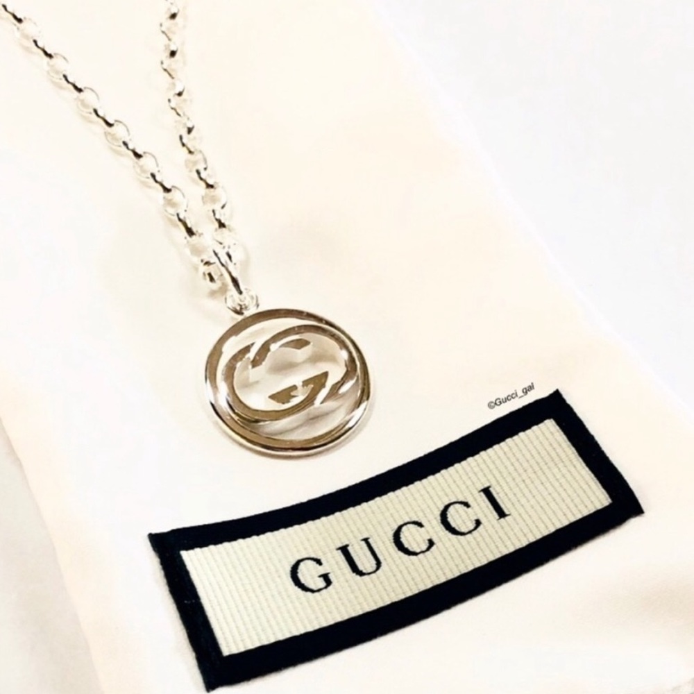 New Gucci Interlocking GG Sterling 20" Necklace Authentic